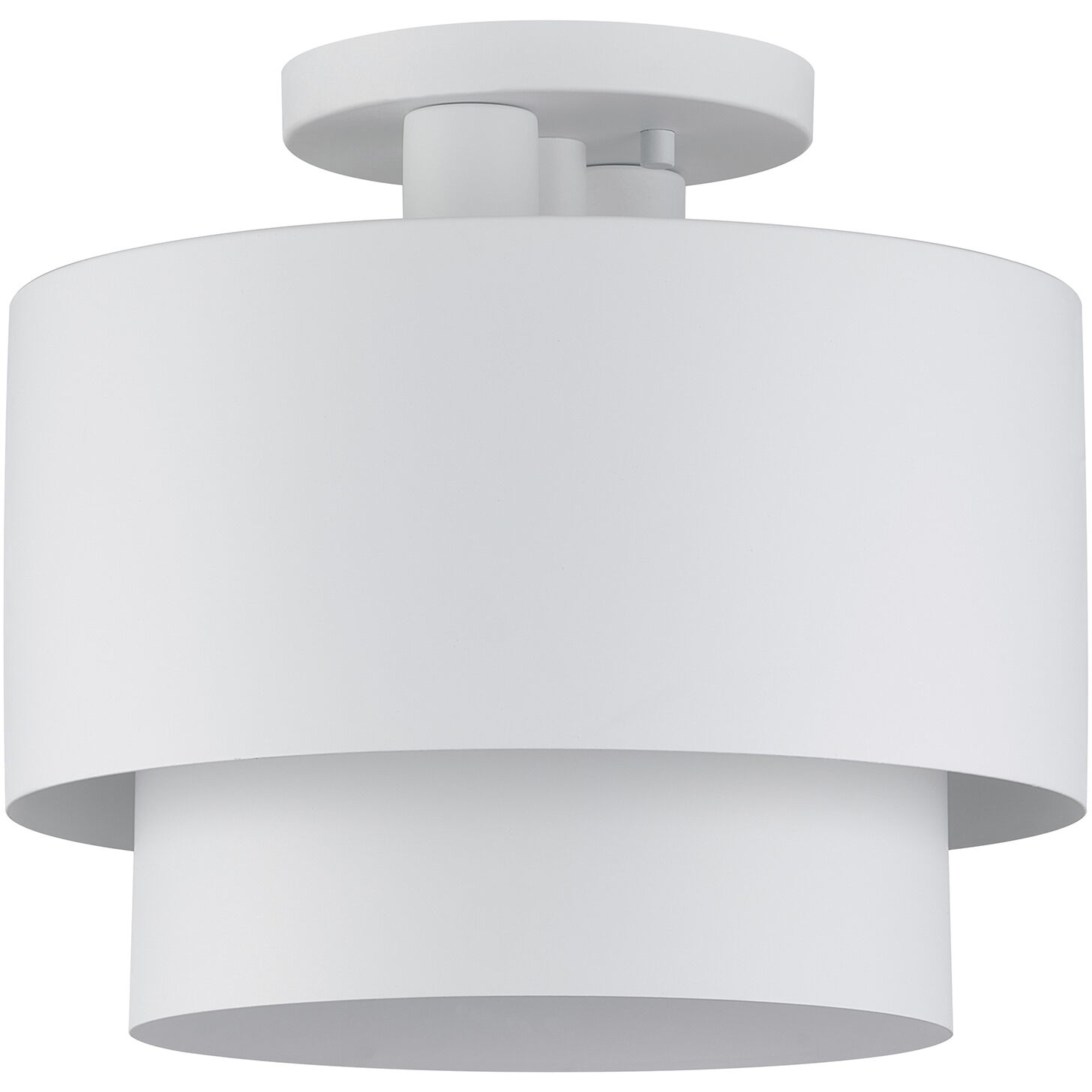 Zolana 2 Light 12 inch White Semi Flush Mount Ceiling Light, Medium