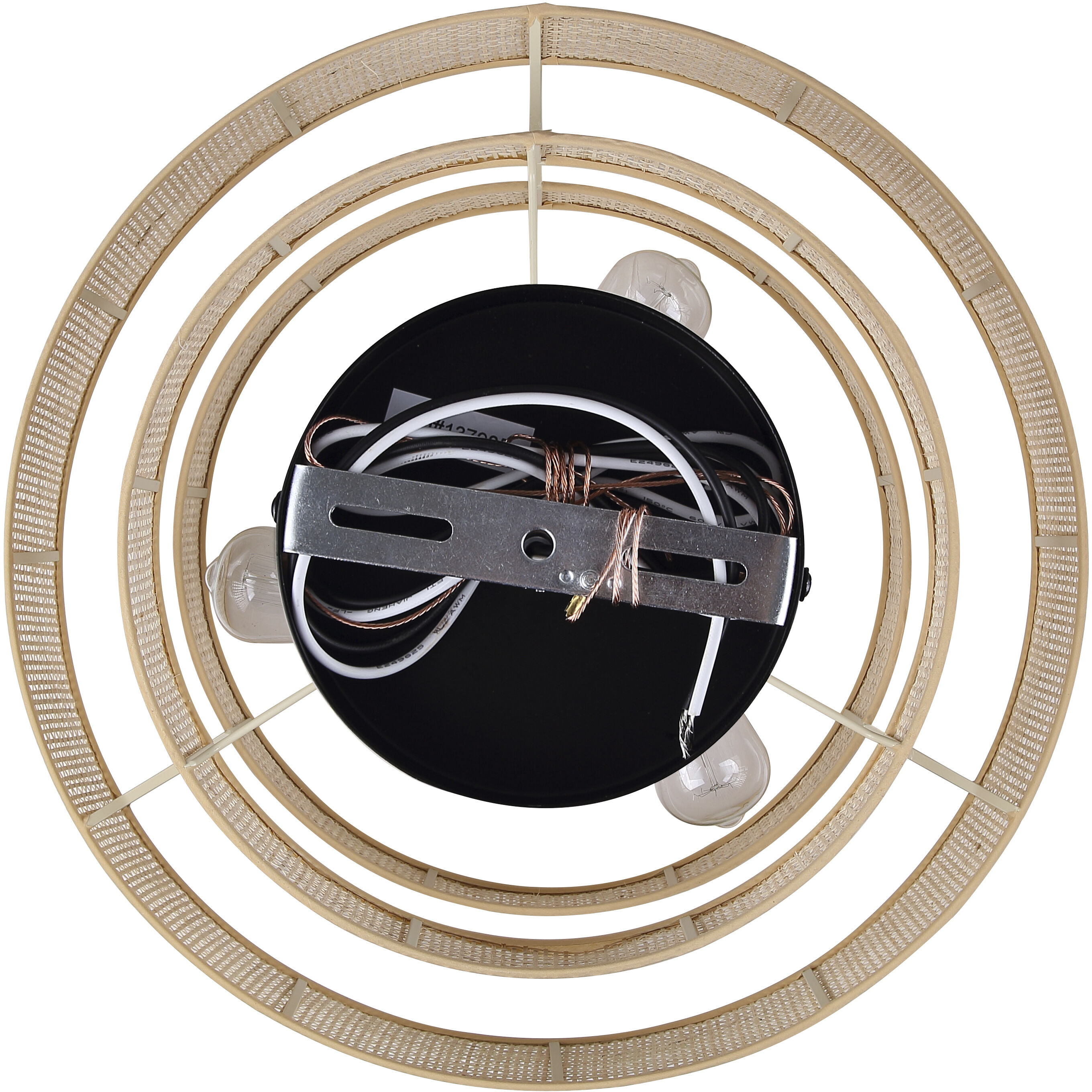 Bellamy 3 Light 22 inch Black Chandelier Ceiling Light in Natural Rattan