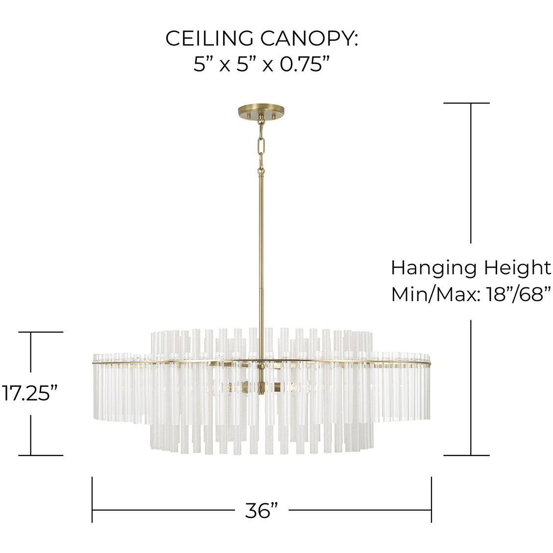 Blair 6 Light 36 inch Aged Brass Pendant Ceiling Light