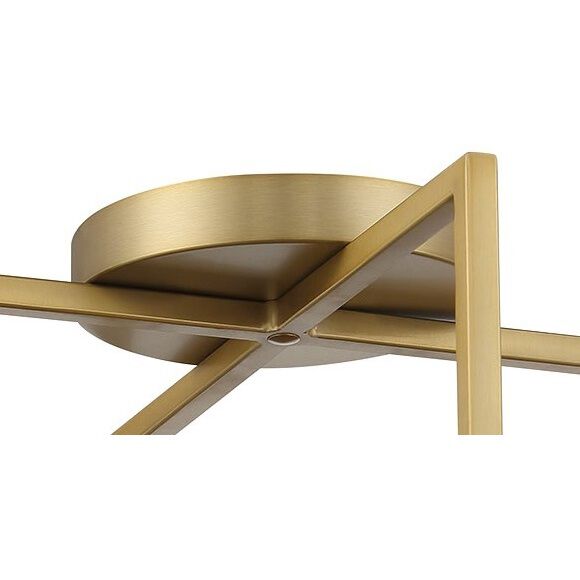 Boada LED 14 inch Soft Brass Semi Flush Ceiling Light