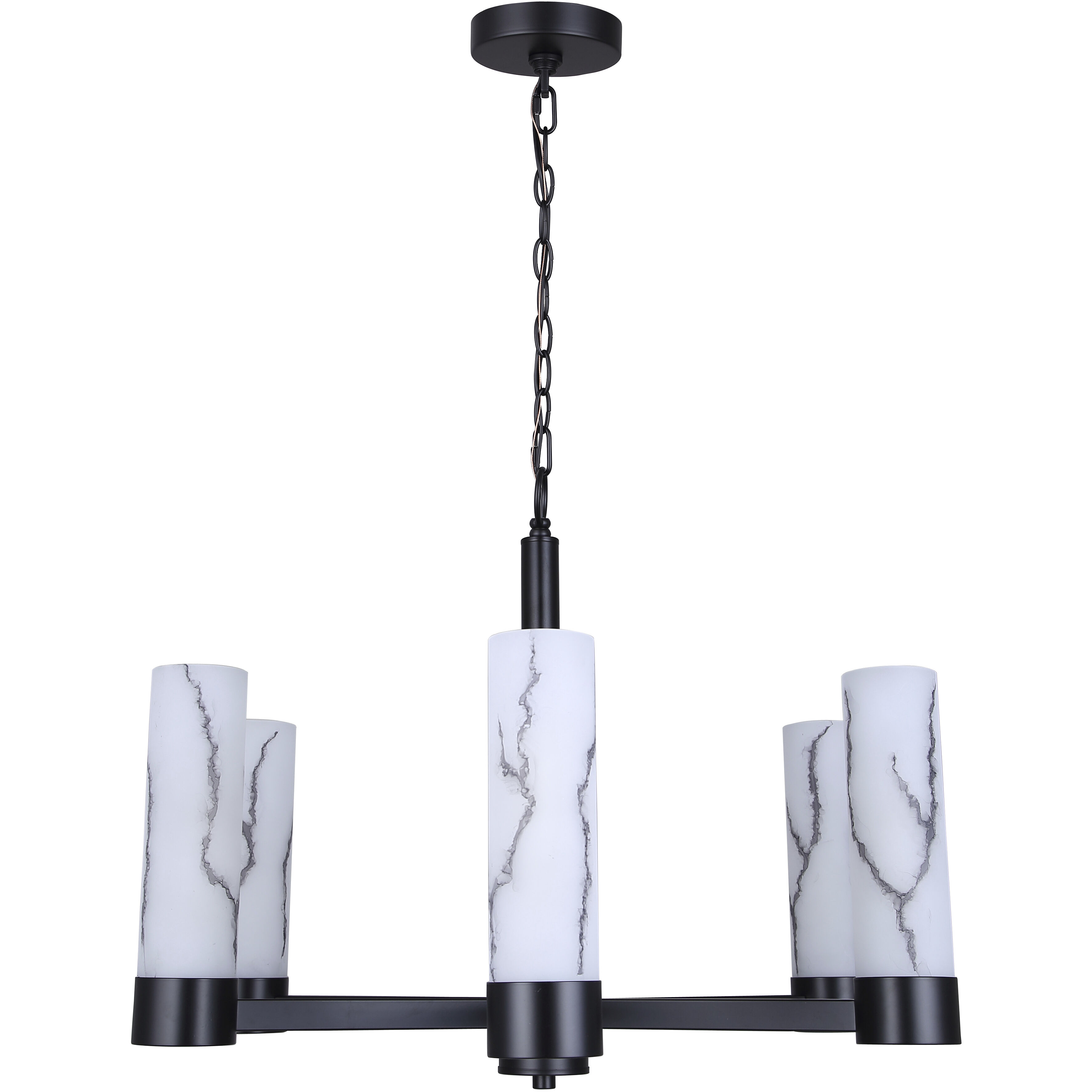 Kristella 6 Light 26 inch Matte Black Chandelier Ceiling Light