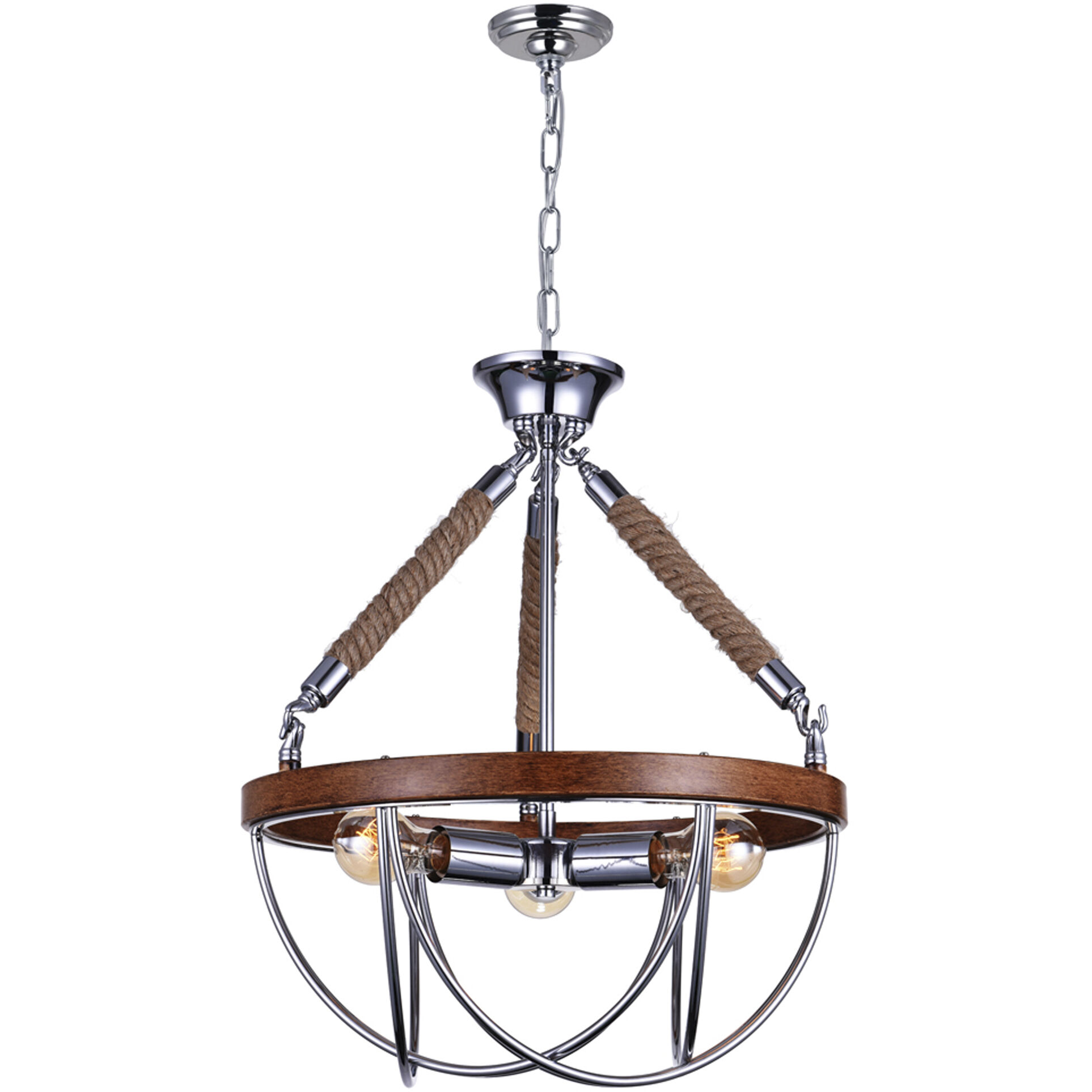 Parana 3 Light 18 inch Chrome Down Chandelier Ceiling Light