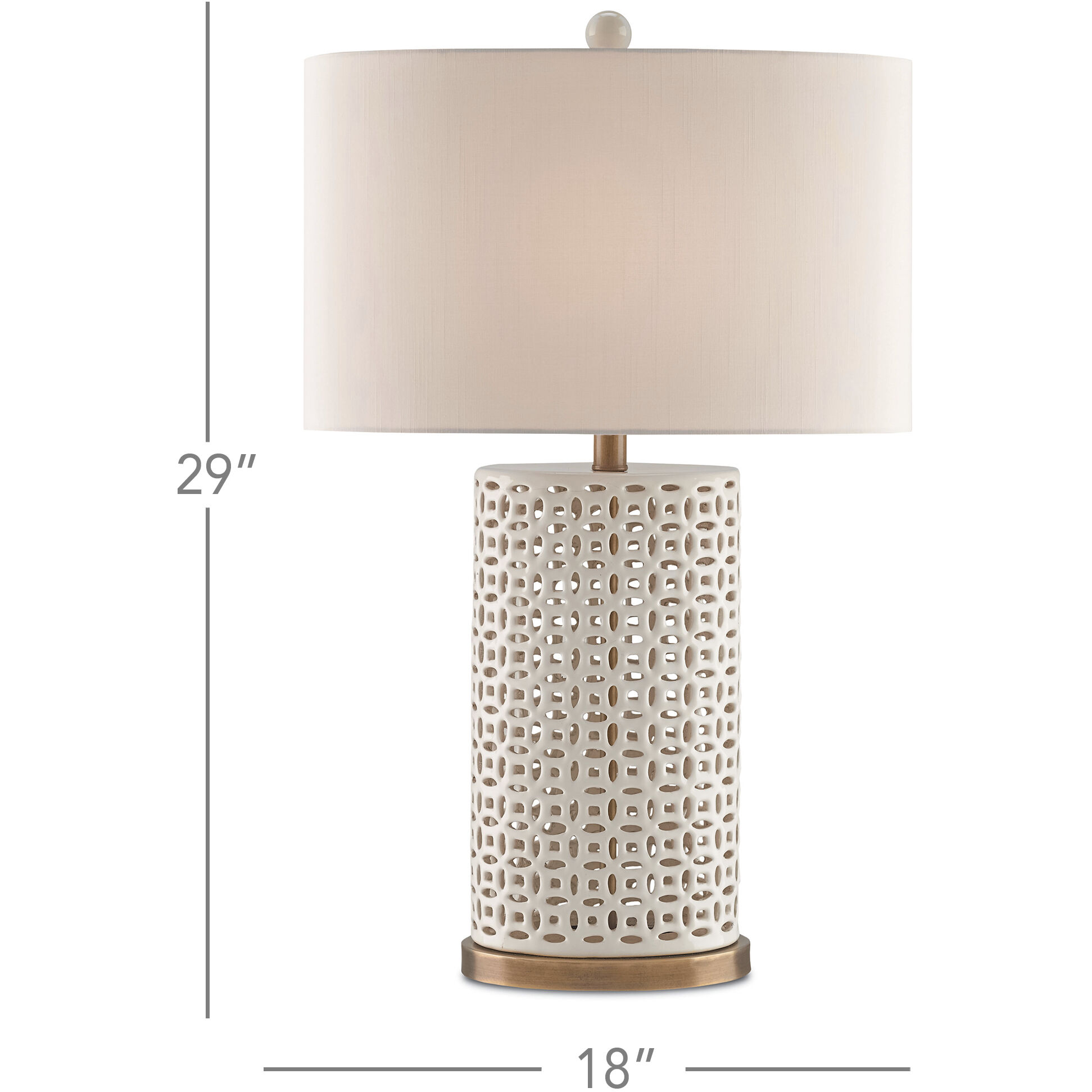 Bellemeade 29 inch 150 watt Ivory/Antique Brass Table Lamp Portable Light