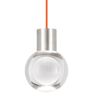 Sean Lavin Mina LED 5 inch Satin Nickel Pendant Ceiling Light in Orange Cord, 11, LED 90 CRI 3000K, Integrated LED