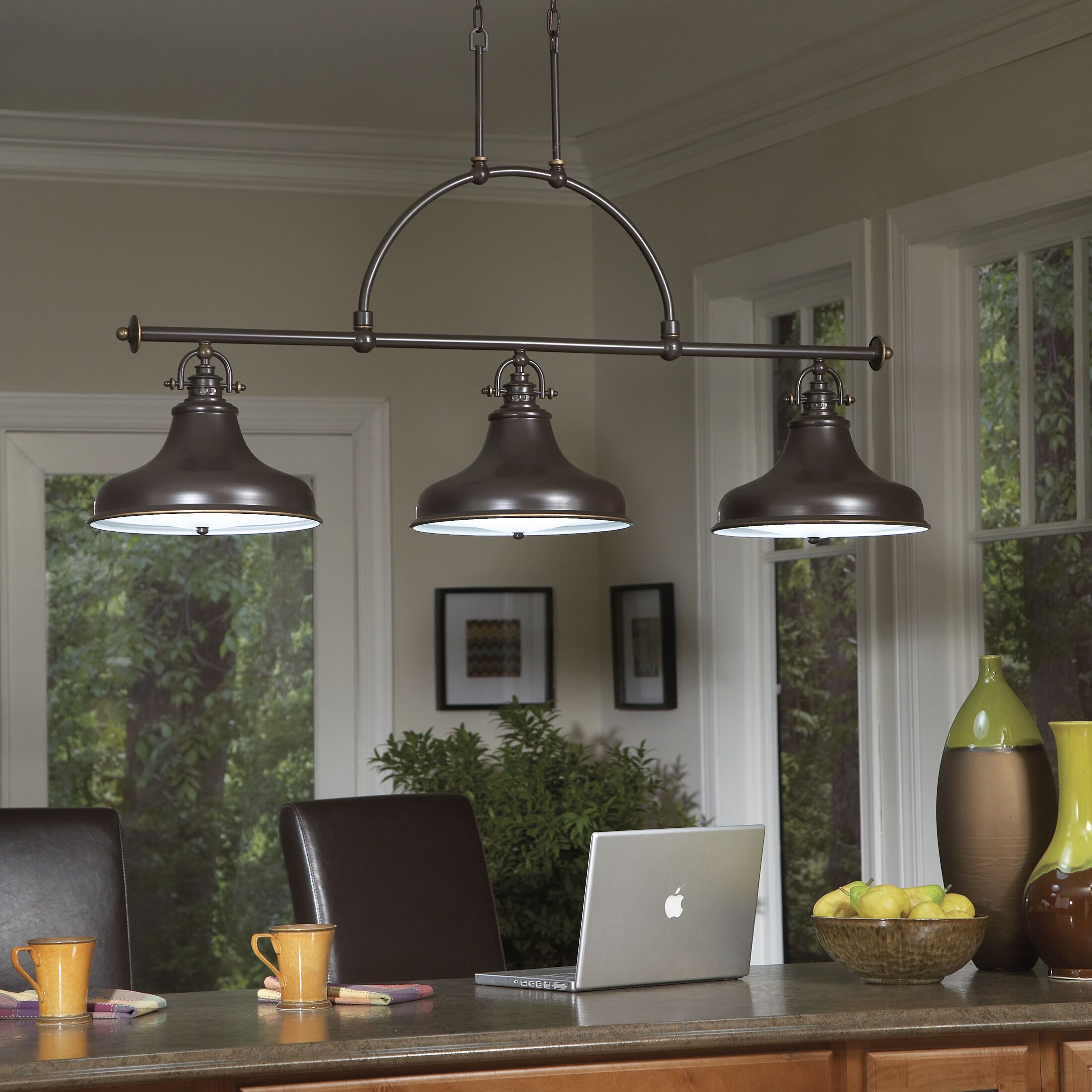 Emery 3 Light 53 inch Palladian Bronze Island Light Ceiling Light