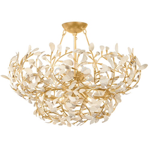 Maybrook 6 Light 28 inch Vintage Gold Leaf Chandelier Ceiling Light