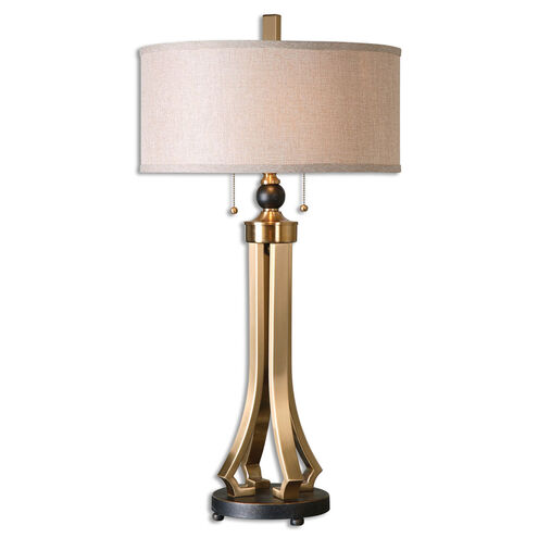 Selvino 33 inch 100 watt Brushed Brass Table Lamp Portable Light