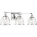 Wynnfrost 3 Light 24 inch Chrome Vanity Wall Light