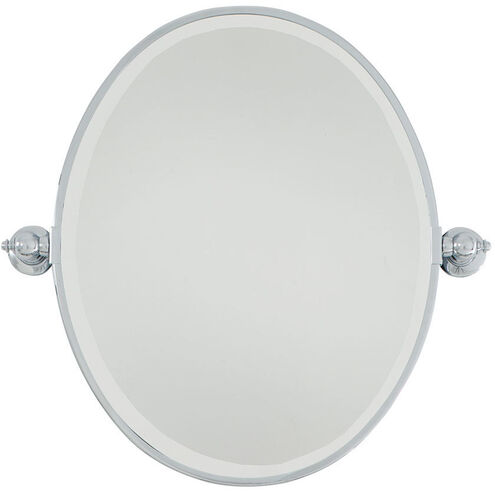 Pivot Mirrors 25 X 20 inch Chrome Mirror, Oval Beveled