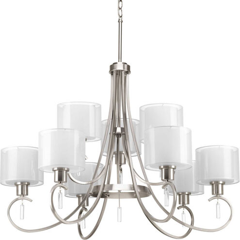 Invite 9 Light 36 inch Brushed Nickel Chandelier Ceiling Light