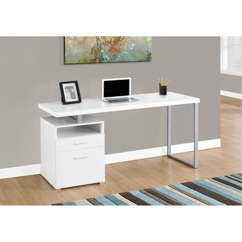 Ramapo 60 X 24 inch White and Silver Computer Desk