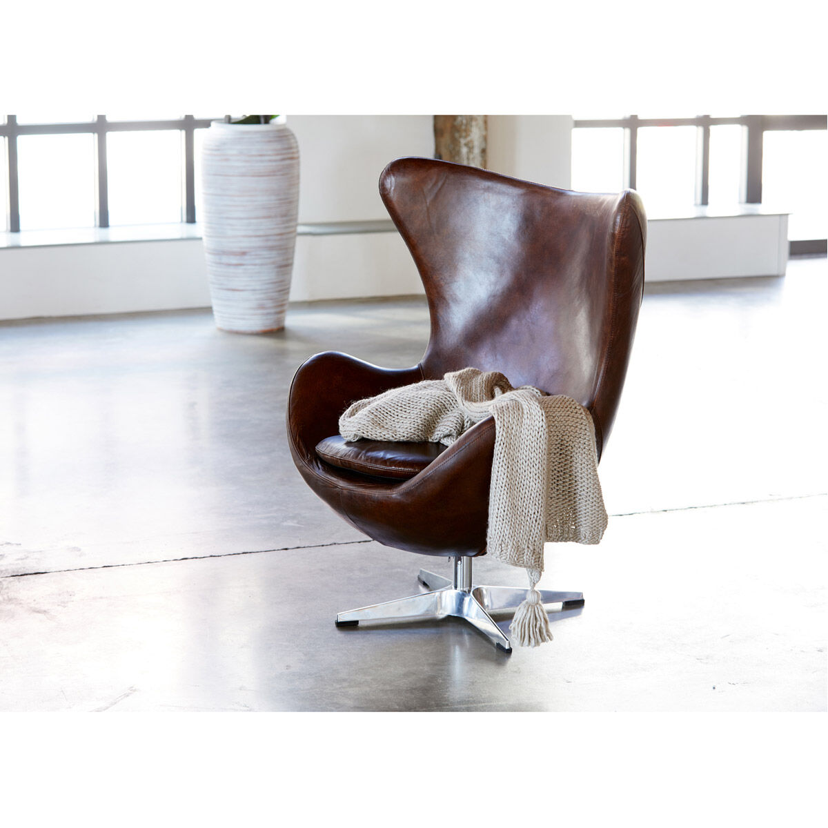St Anne Brown Swivel Club Chair