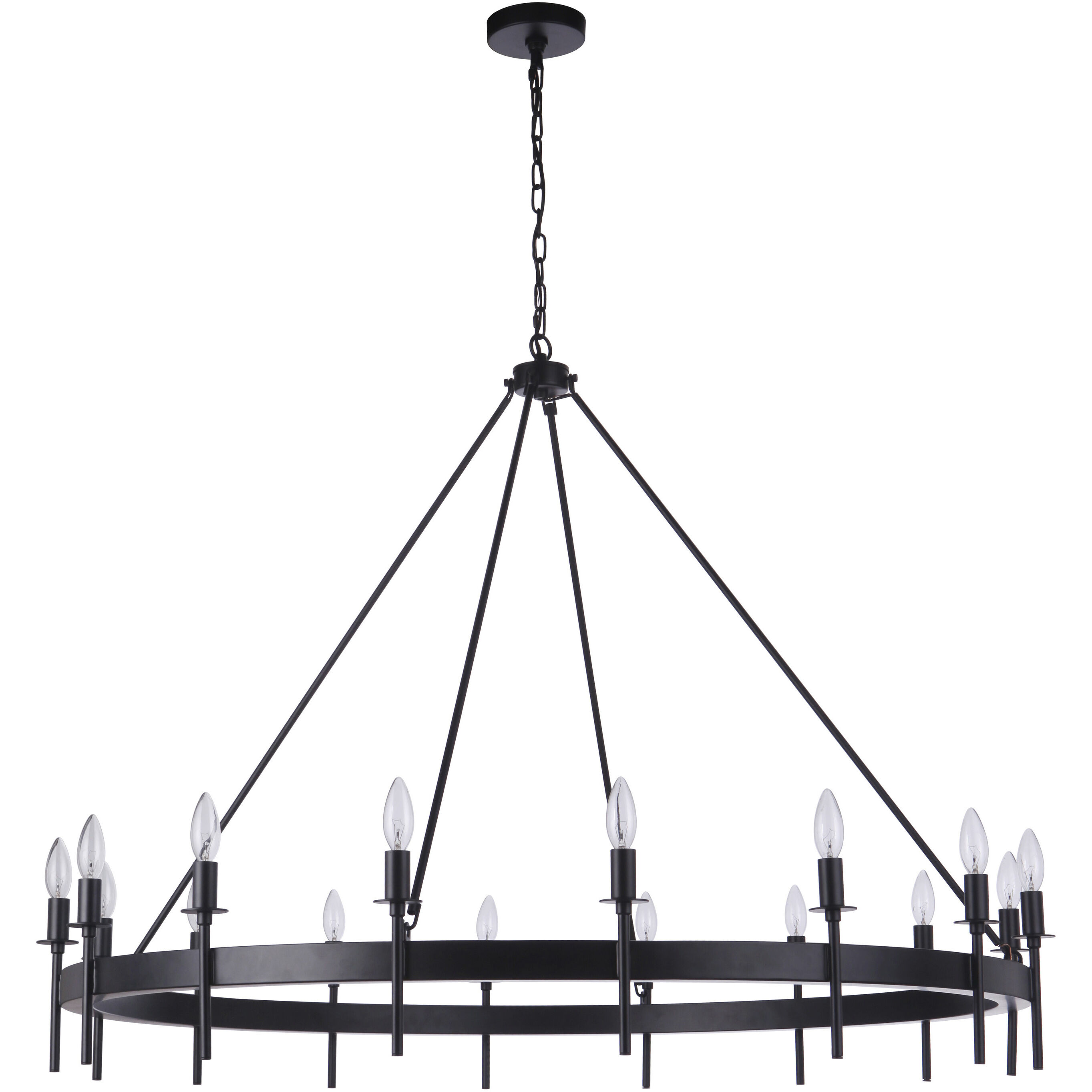 Larrson 16 Light 48 inch Flat Black Chandelier Ceiling Light