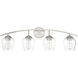 Transitional 4 Light 32.75 inch Brushed Nickel Bathroom Vanity Light Wall Light