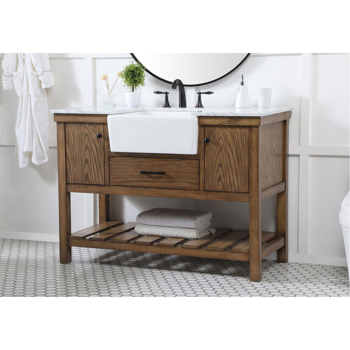 Clement 48 X 22 X 34.13 inch Driftwood Bathroom Vanity Cabinet