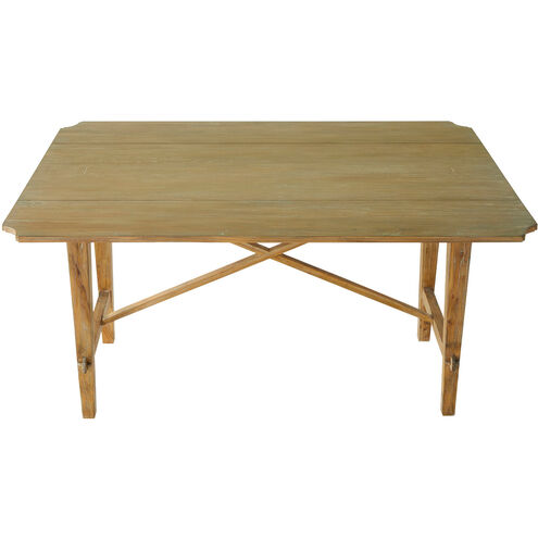 Faulner 60 X 31.25 inch Aged Natural Grey / Texture Black Iron Dining Table