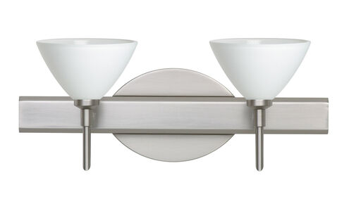 Domi LED 15 inch Satin Nickel Vanity Lighting Wall Light in White Glass