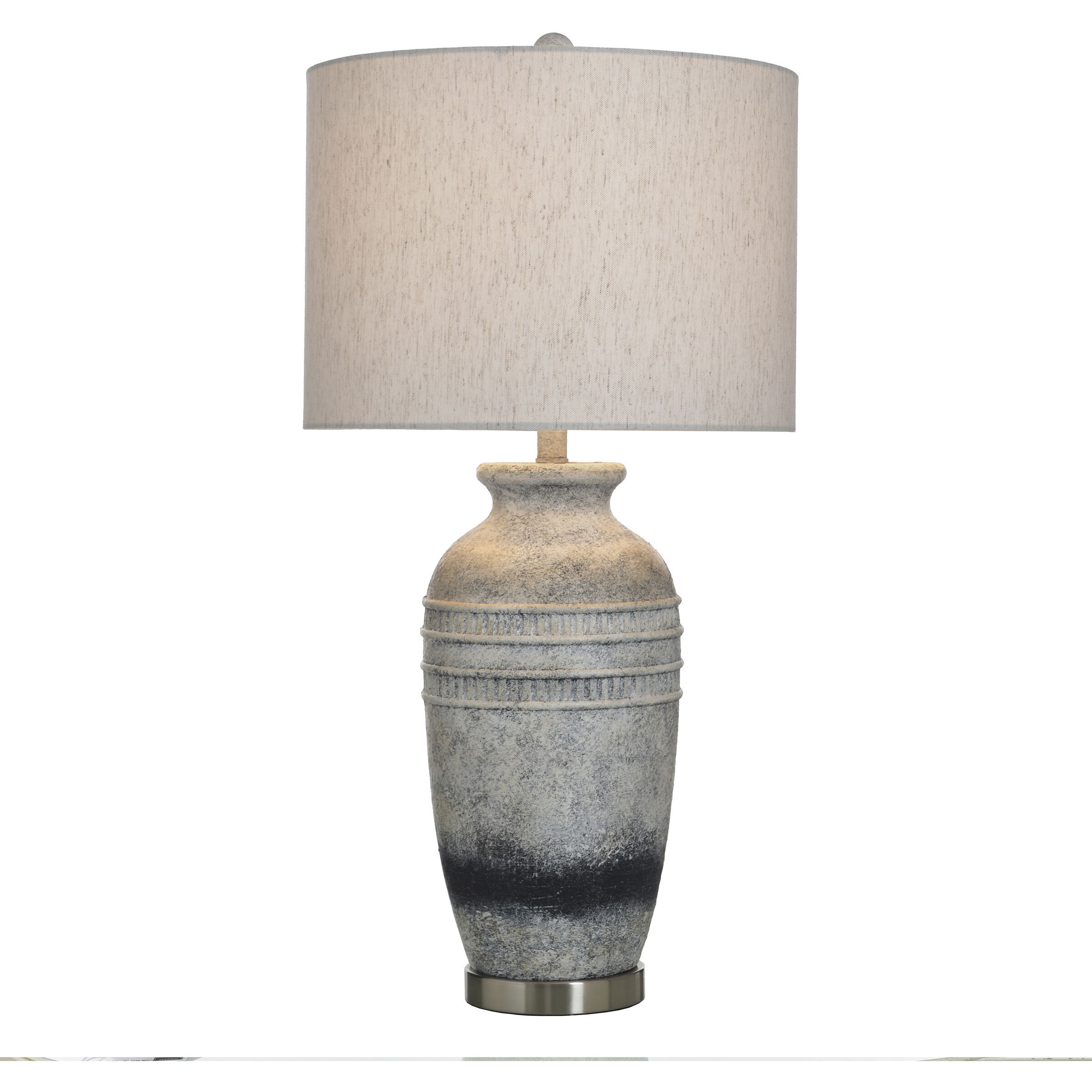 Frank 32 inch 100 watt Soyala Black and Light Oatmeal Table Lamp Portable Light