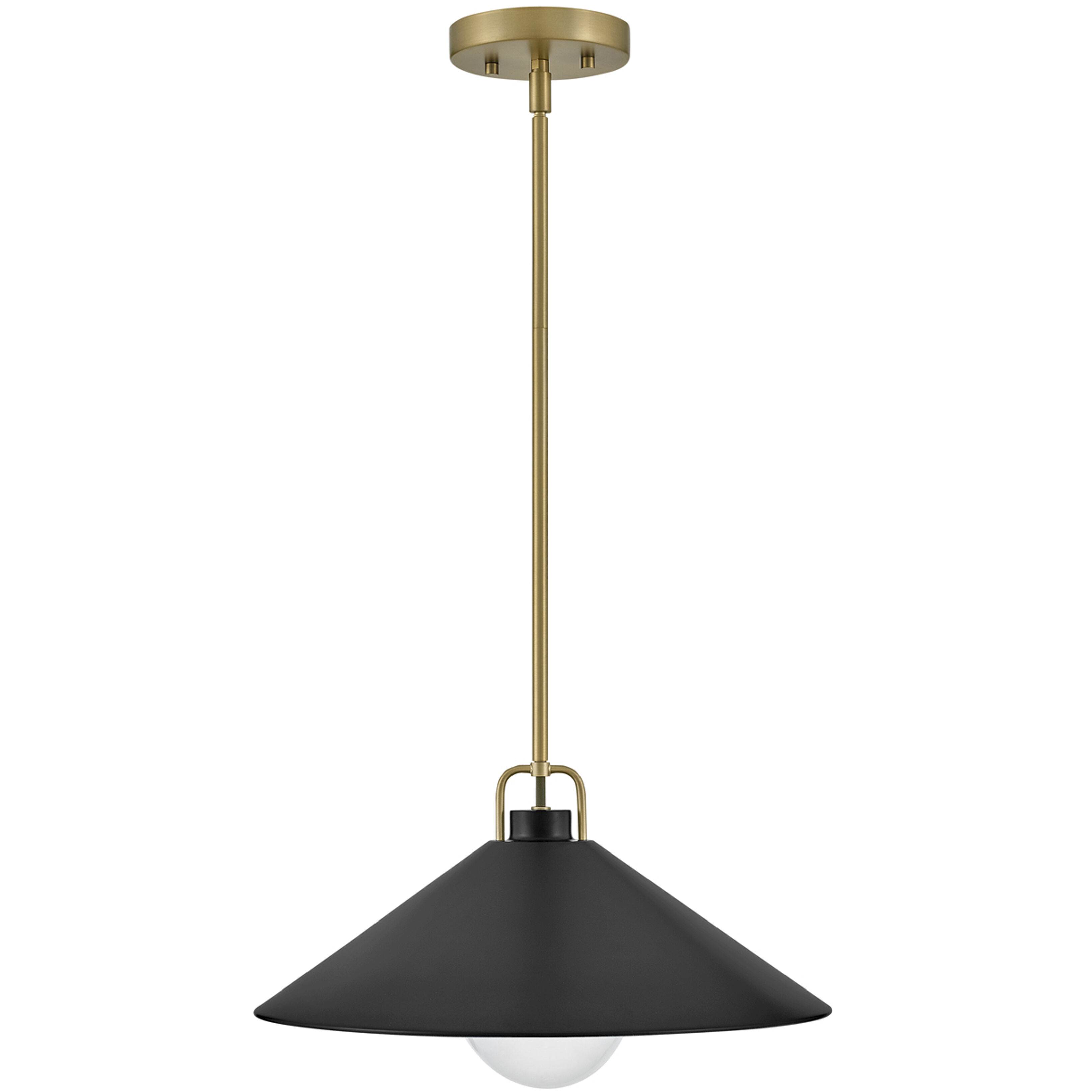Milo LED 16 inch Lacquered Brass with Black accents Pendant Ceiling Light