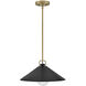 Milo LED 16 inch Lacquered Brass with Black accents Pendant Ceiling Light