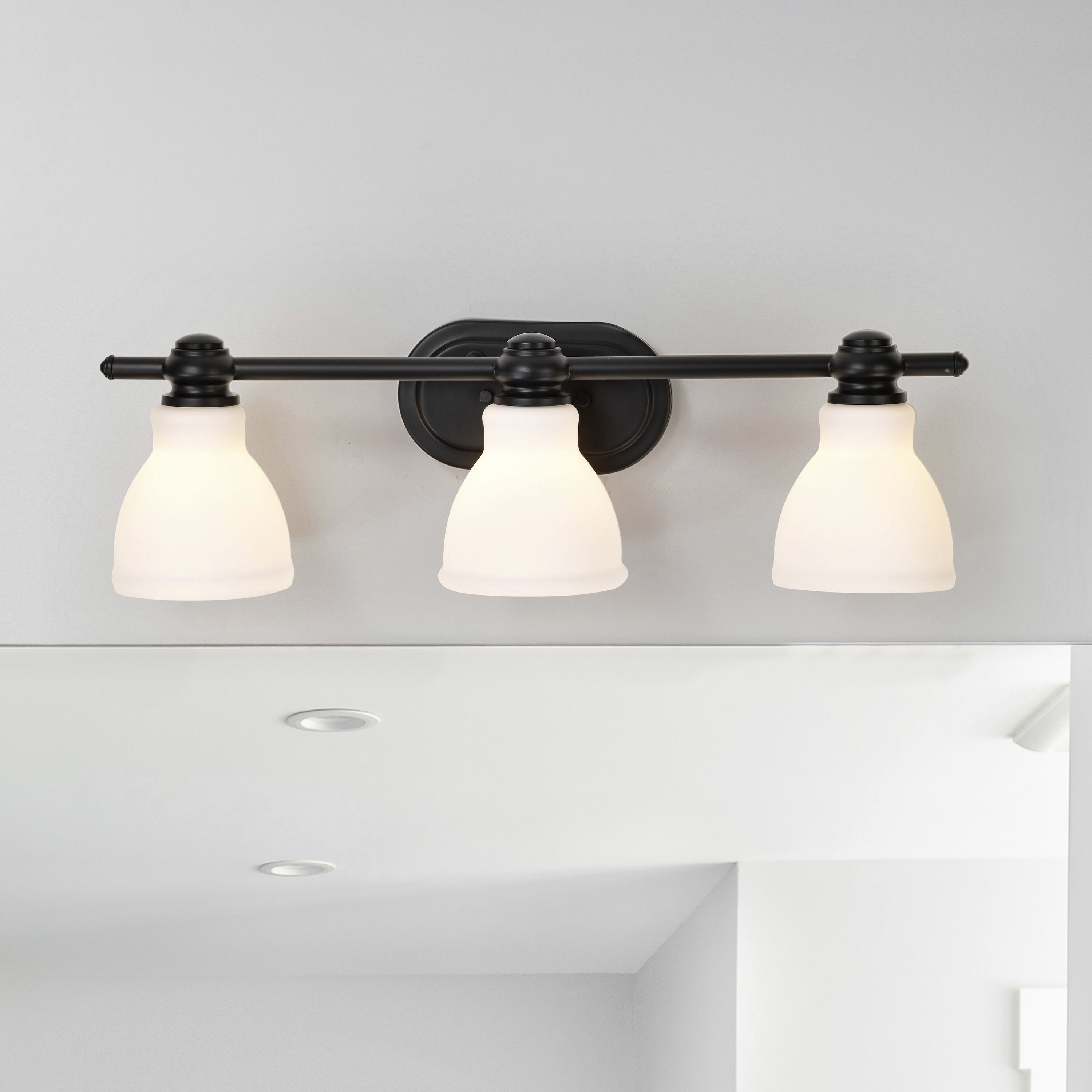 Russel 3 Light 24 inch Matte Black Vanity Light Wall Light