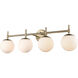 None 4 Light 33 inch Modern Gold Bathroom Vanity Light Wall Light