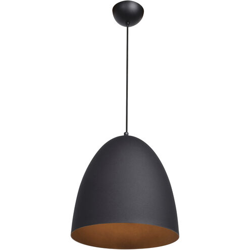 Nostalgia 1 Light 12 inch Matte Black Pendant Ceiling Light