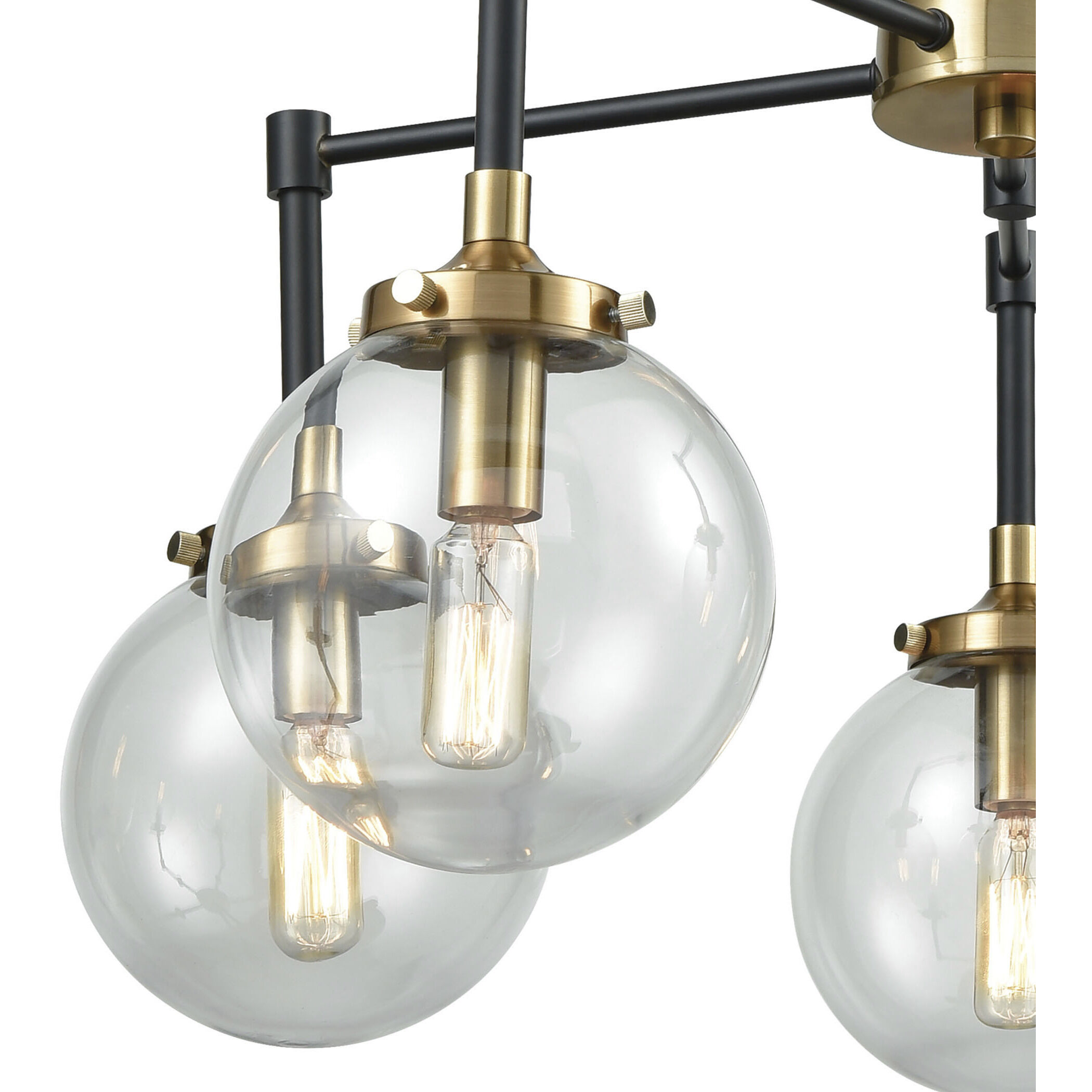 Boudreaux 5 Light 23 inch Antique Gold with Matte Black Chandelier Ceiling Light