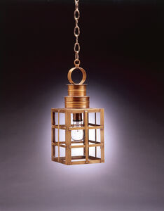 Suffolk 1 Light 6 inch Antique Brass Hanging Lantern Ceiling Light in Seedy Marine Glass
