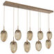 Meteo LED LED Novel Brass Linear Pendant Ceiling Light in 2700K LED, Geo Inner - Bronze Outer, Multi-Pendant