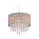 Beverly Dr. 12 Light 20 inch Taupe Silk String Dual Mount Ceiling Light, Convertible to Hanging