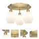 Cindyrella 3 Light 17.75 inch Brushed Brass Flush Mount Ceiling Light in Cased Matte White