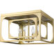 Easton 4 Light 15 inch Rubbed Brass Flush Mount Ceiling Light