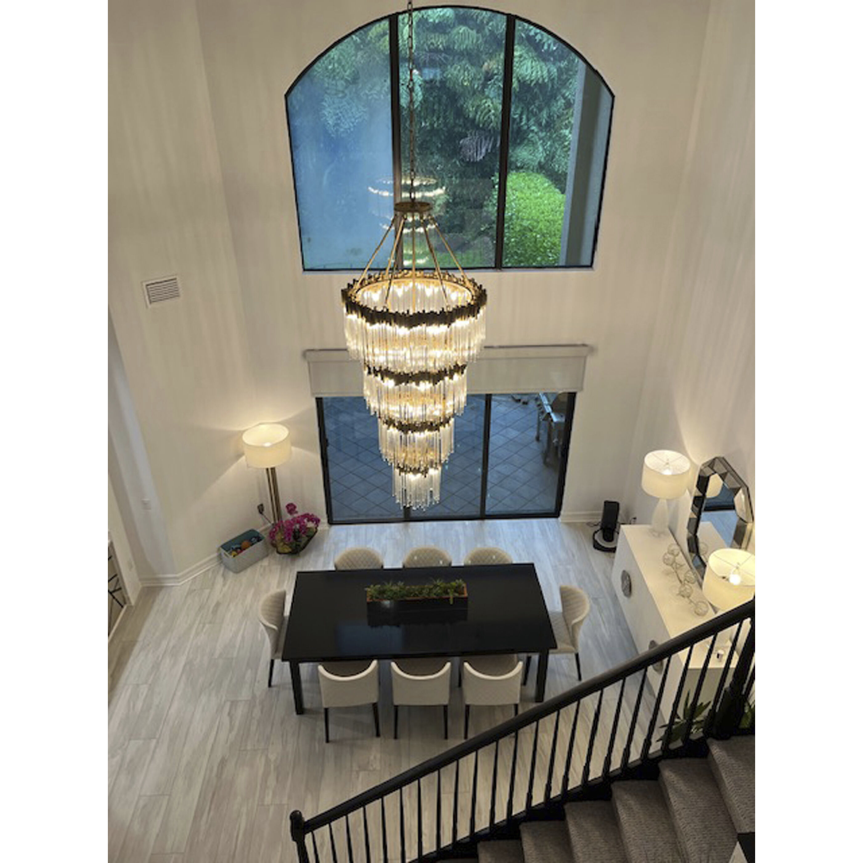 Matrix 30 Light 40 inch Matte Black and French Gold Chandelier Ceiling Light