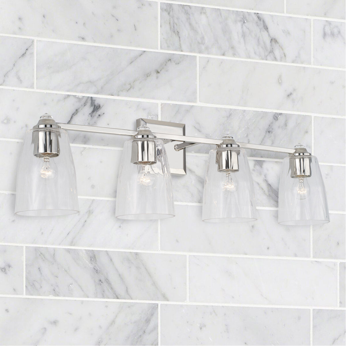 Laurent 4 Light 32 inch Polished Nickel Vanity Light Wall Light