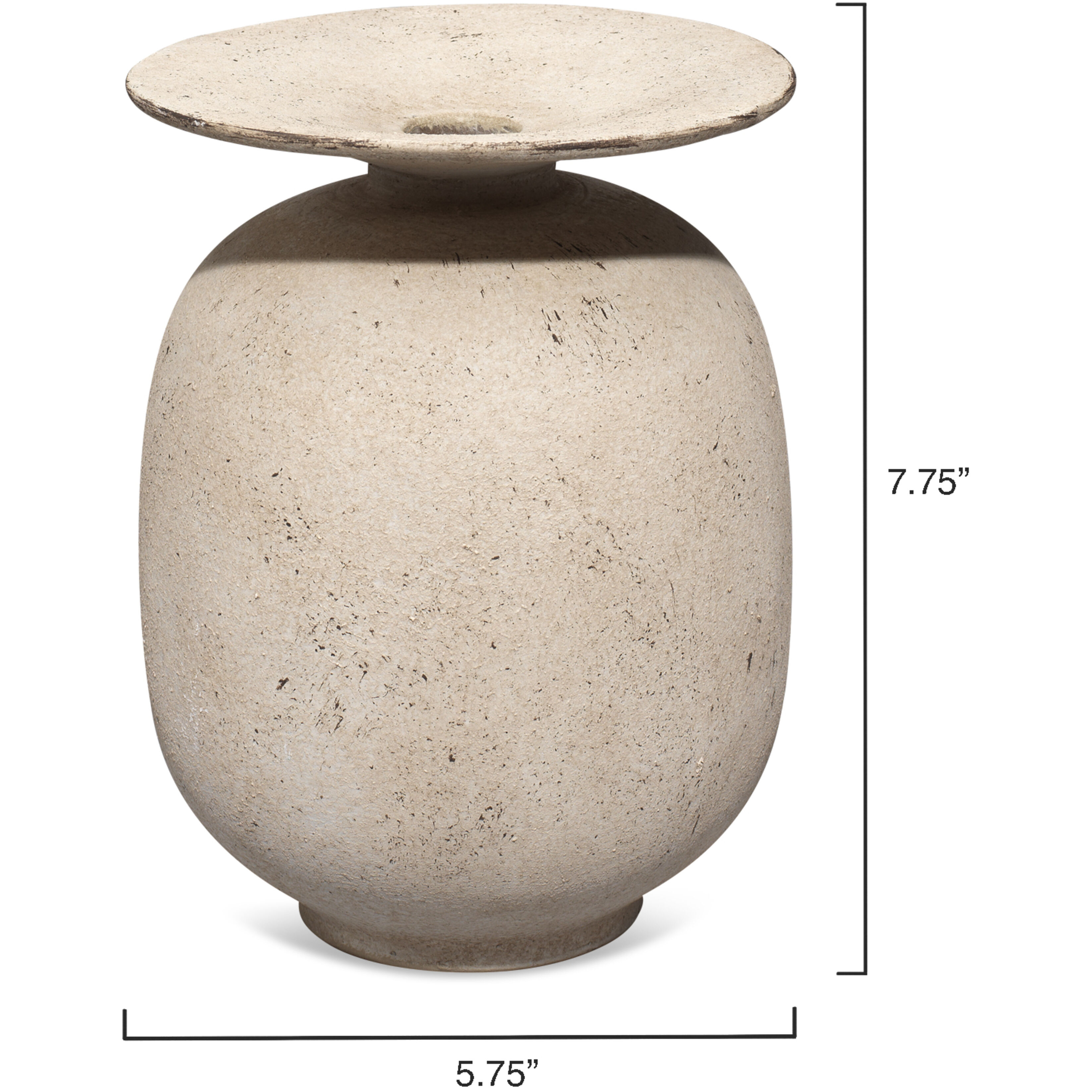 Highland 7.75 X 5.75 inch Decorative Vase in Off White Ceramic