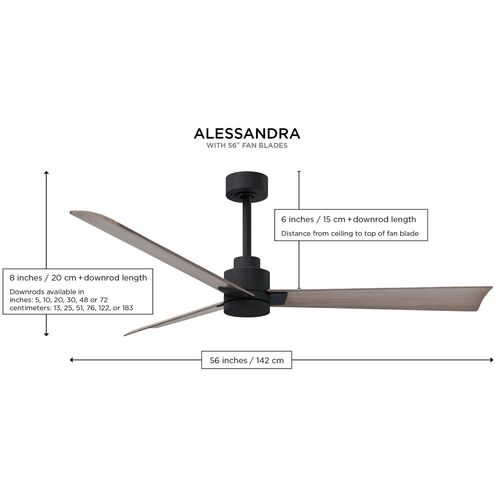 Atlas Alessandra 56 inch Matte White with Walnut Tone Blades Indoor/Outdoor Ceiling Fan