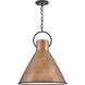 Winnie LED 18 inch Antique Copper with Textured Black Indoor Pendant Ceiling Light