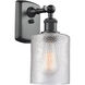 Ballston Cobbleskill 1 Light 5 inch Matte Black Sconce Wall Light in Clear Glass, Ballston
