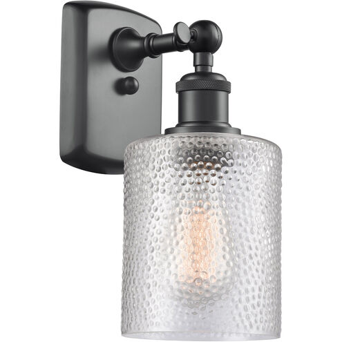 Ballston Cobbleskill 1 Light 5 inch Matte Black Sconce Wall Light in Clear Glass, Ballston
