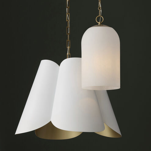 Maeve 4 Light 26.75 inch Matte Brass and White Pendant Ceiling Light