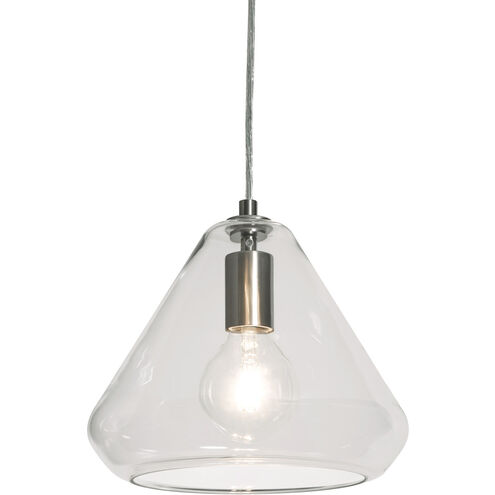 Montauk 1 Light 10 inch Satin Nickel Pendant Ceiling Light in Clear Glass