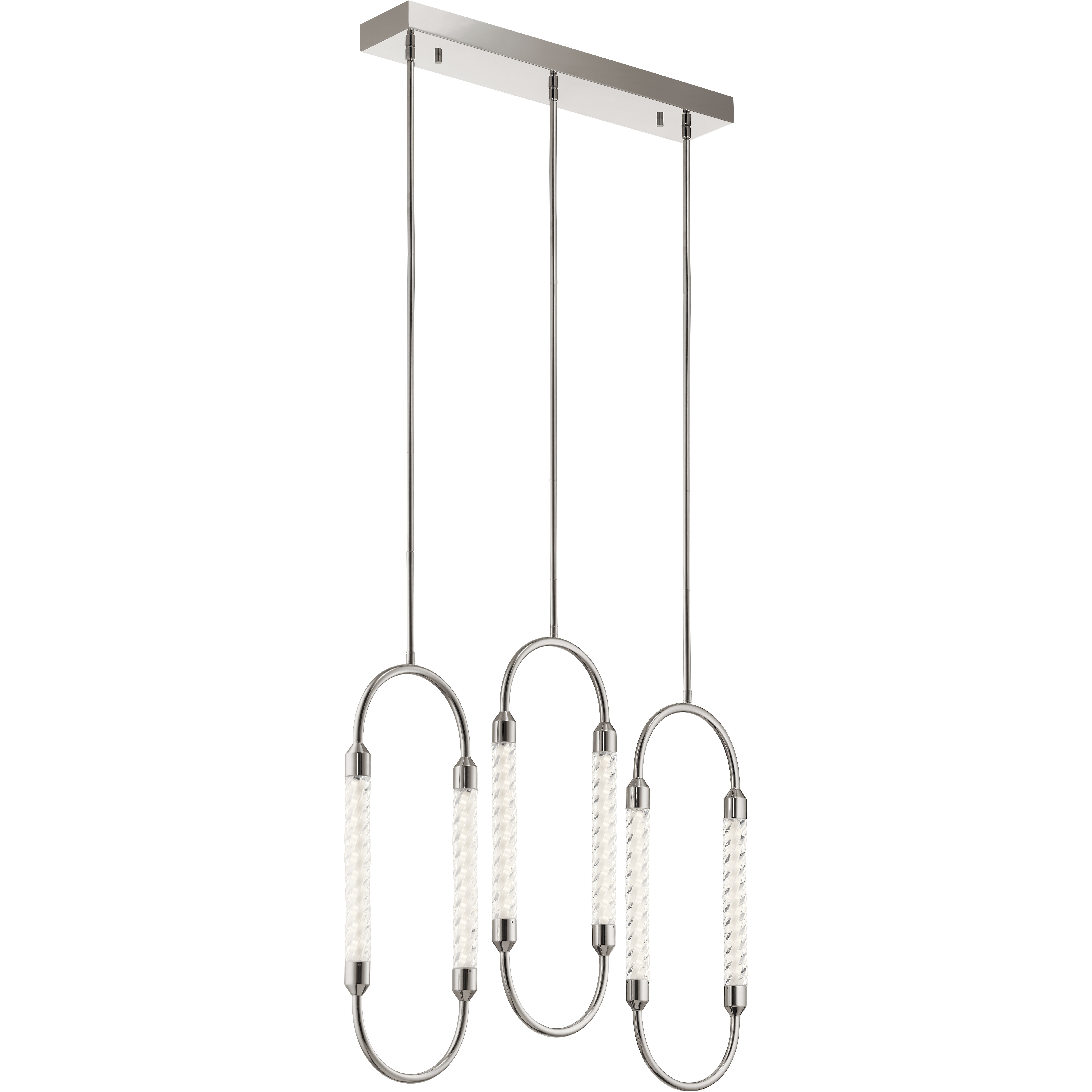 Delsey LED 9.5 inch Polished Nickel Chandelier Ceiling Light, Linear (Single)