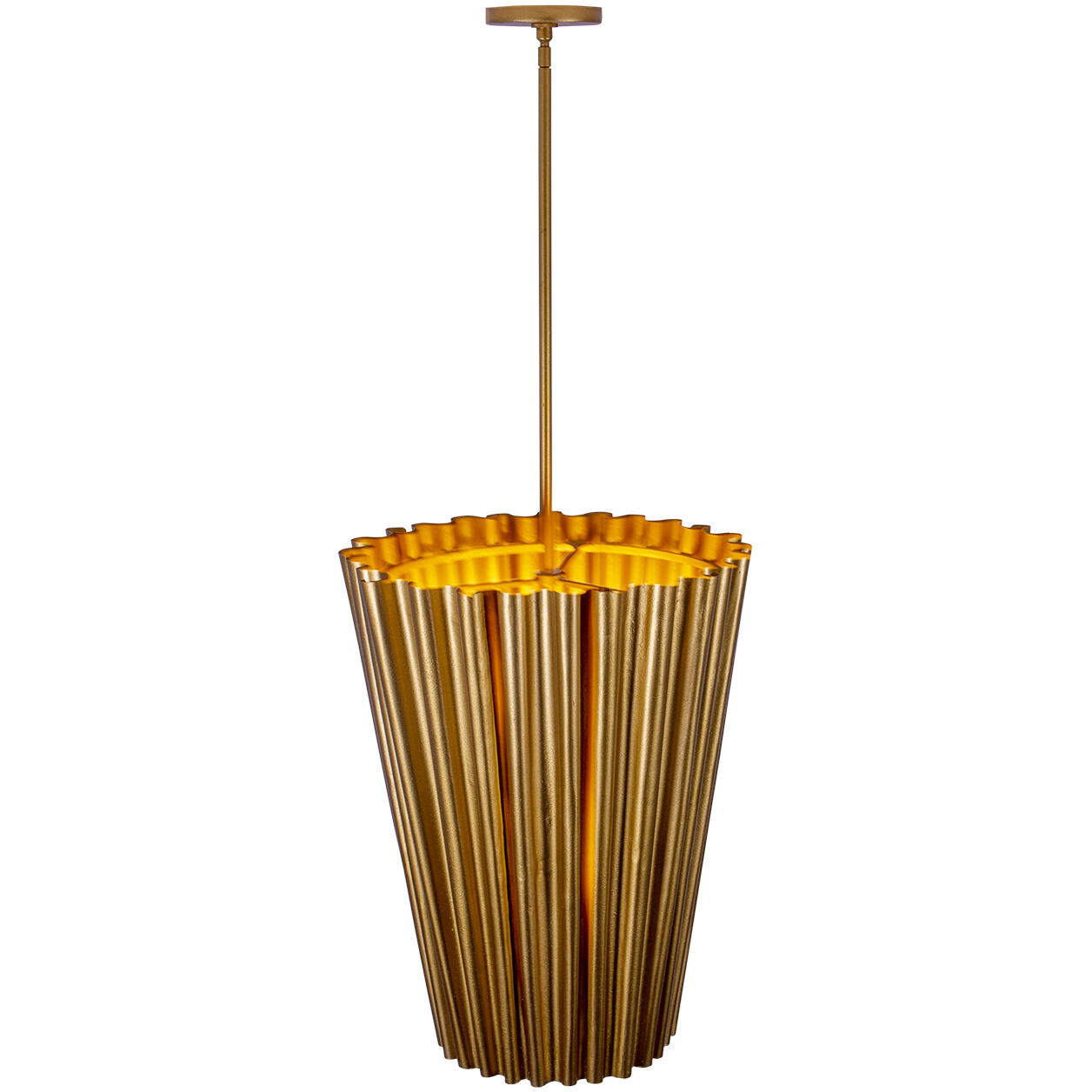 Ripple 6 Light 20.25 inch Bright Gold Leaf Foyer Ceiling Light