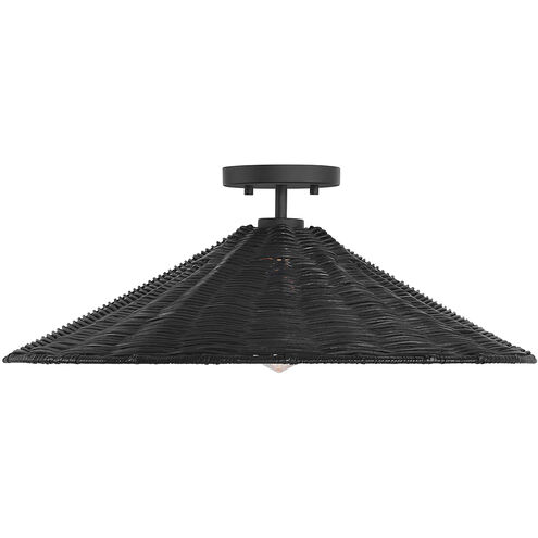 Bohemian 1 Light 22 inch Matte Black Semi-Flush Ceiling Light