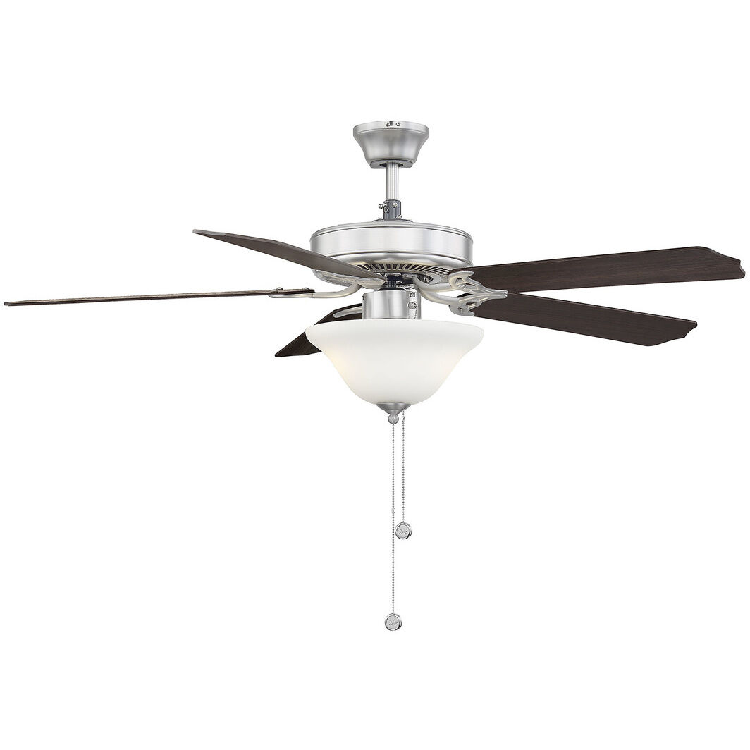 Traditional 52 inch Brushed Nickel with Chestnut and Grey Weathered Oak Blades Ceiling Fan