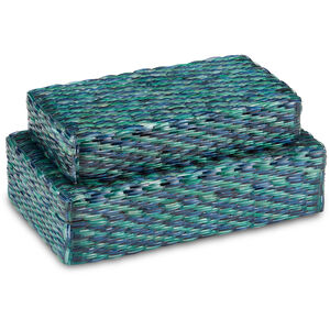 Glimmer 12 inch Blue/Green Boxes, Set of 2