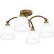 Iota 4 Light 22 inch Weathered Brass Semi-Flush Mount Ceiling Light