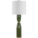 Nacua 34.5 inch 150 watt Green Glaze and Antique Brass Table Lamp Portable Light