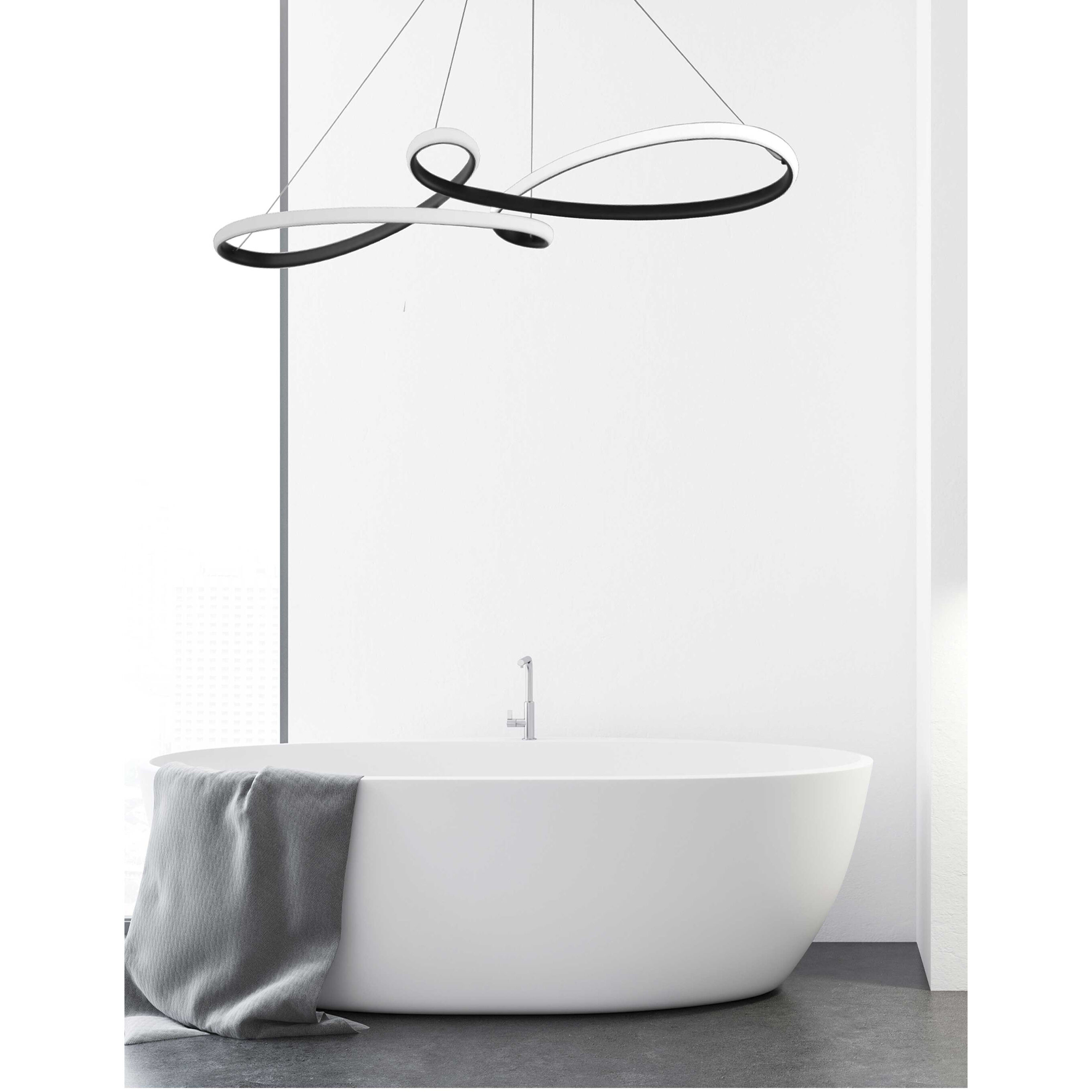 Nola LED 43.5 inch Matte Black Horizontal Pendant Ceiling Light